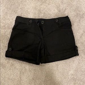 H&M. Black cuffed edge shorts.